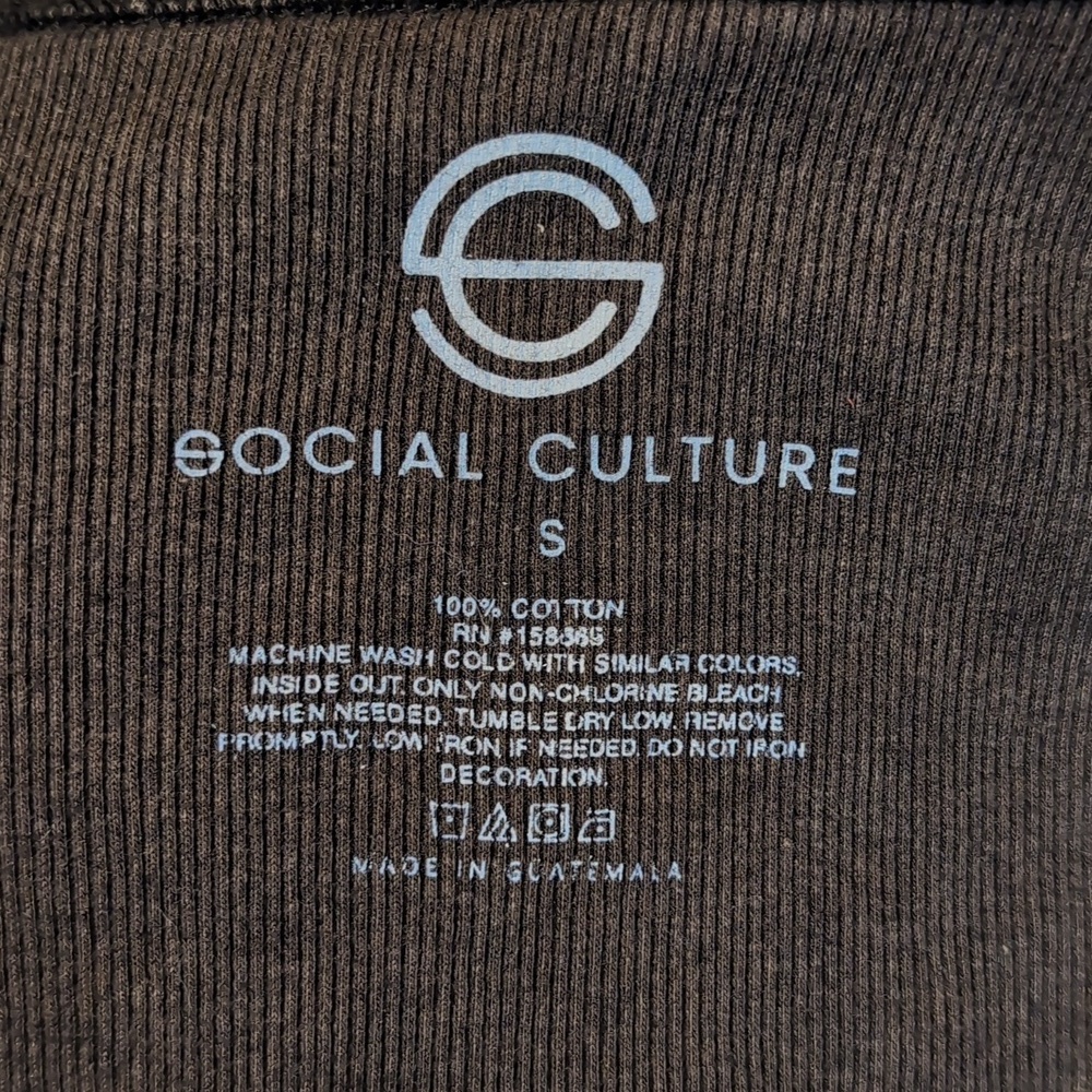 Social Culture Brown Cropped Tank Top size XL 100% Cotton - Picture 12 of 13